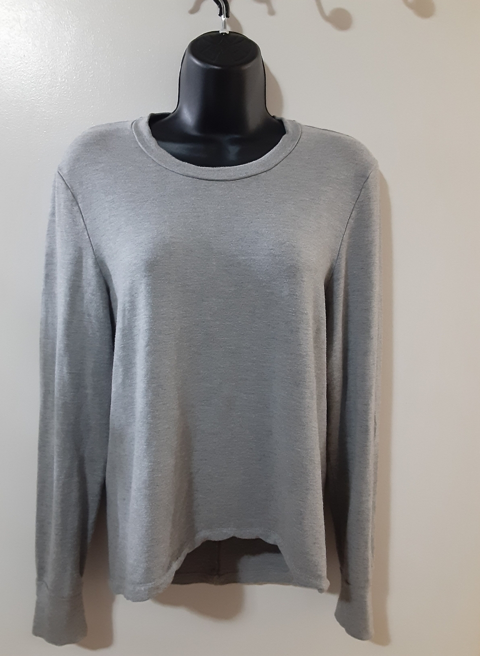 Aritzia Babaton Grey High Low Hem Draped Knit Top S